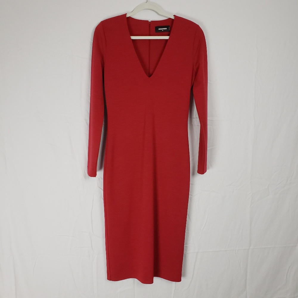 DSQUARED2 Longsleeve V-neck Midi Dress